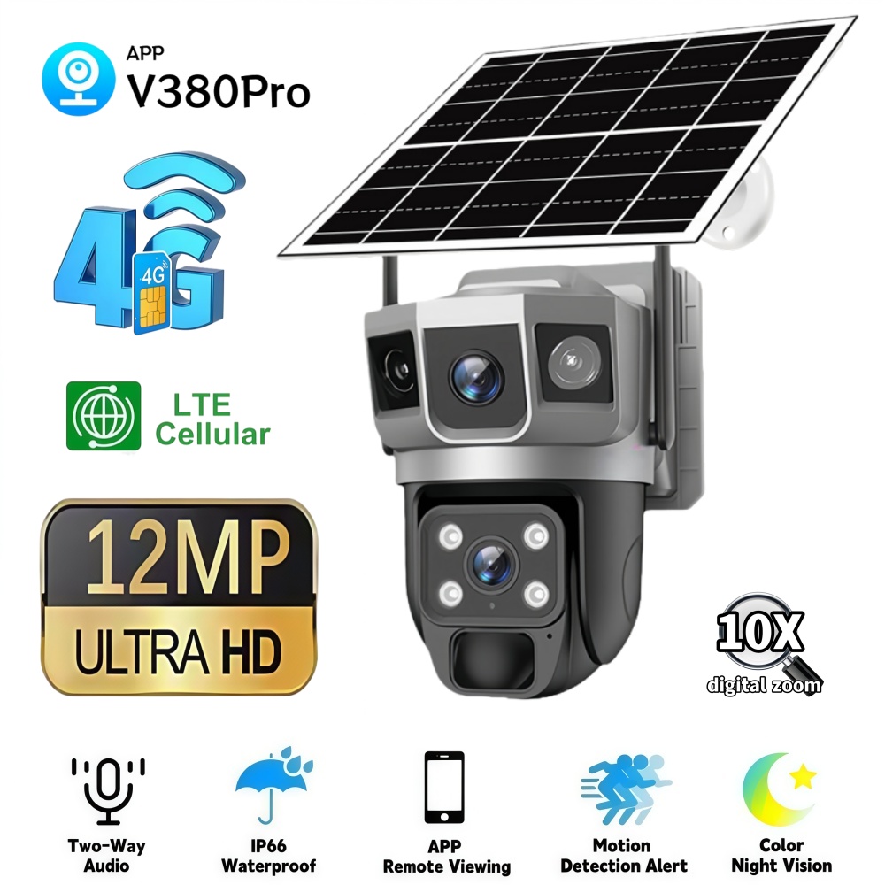 Home Security Gadgets - 4G Camera Outdoor Solar Surveillance Camera