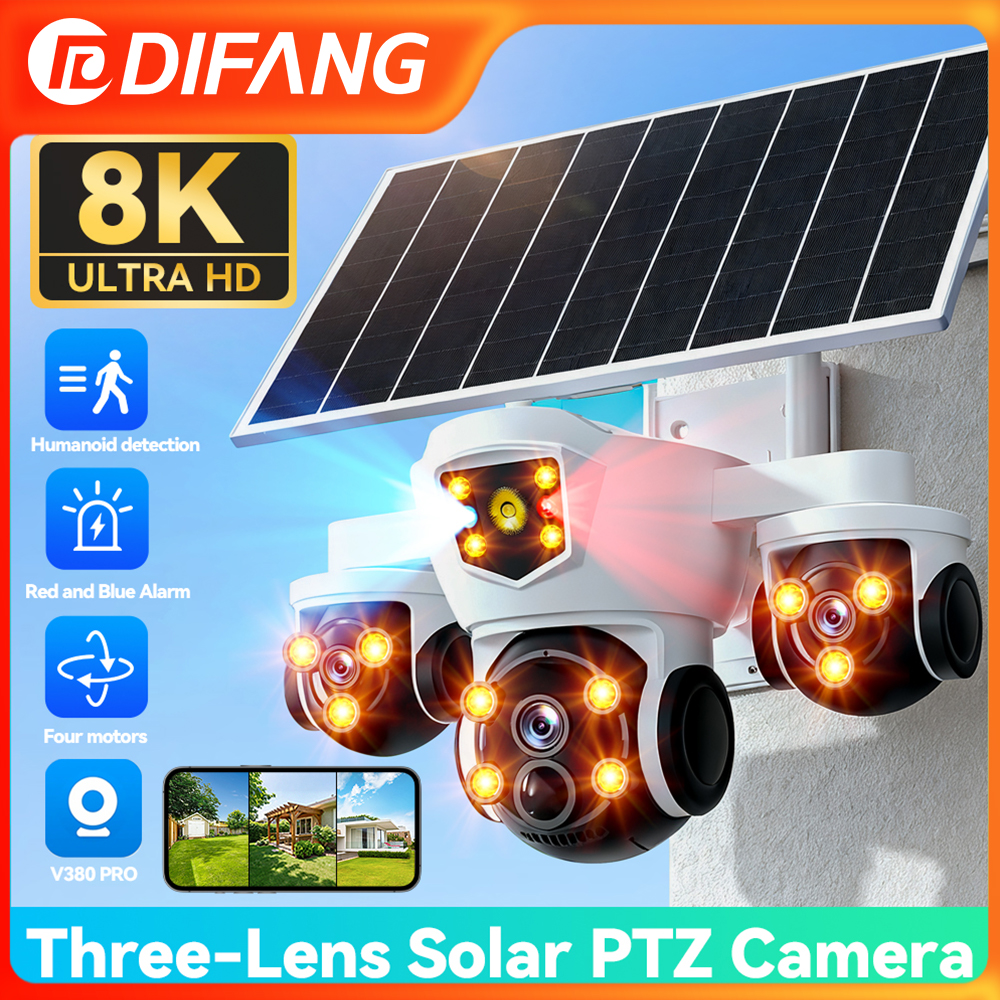 Home Security Outdoor Camera System - V380 20MP WIFI Solar Security Camera