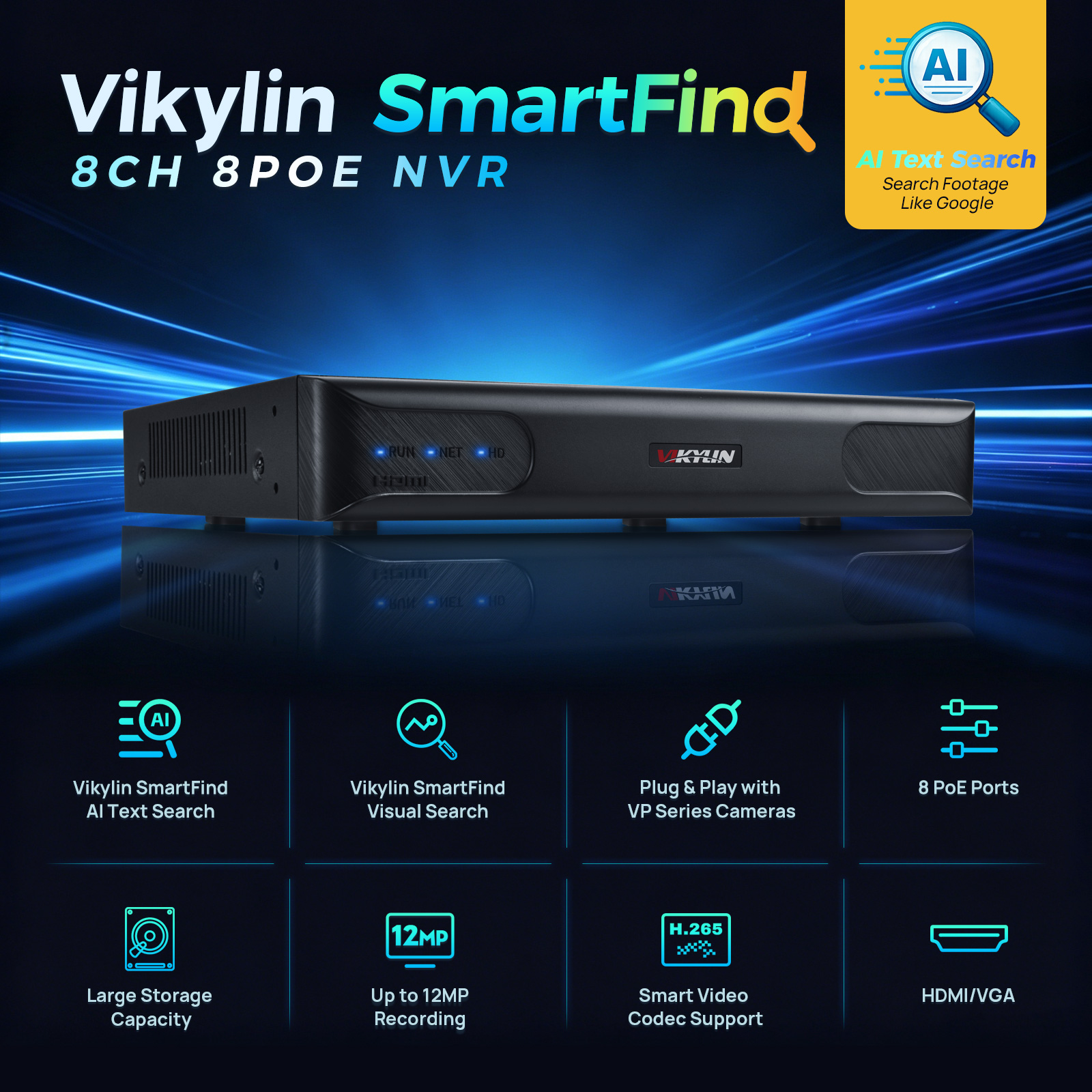 Home Security Network - Vikylin 4K NVR UP to 12MP