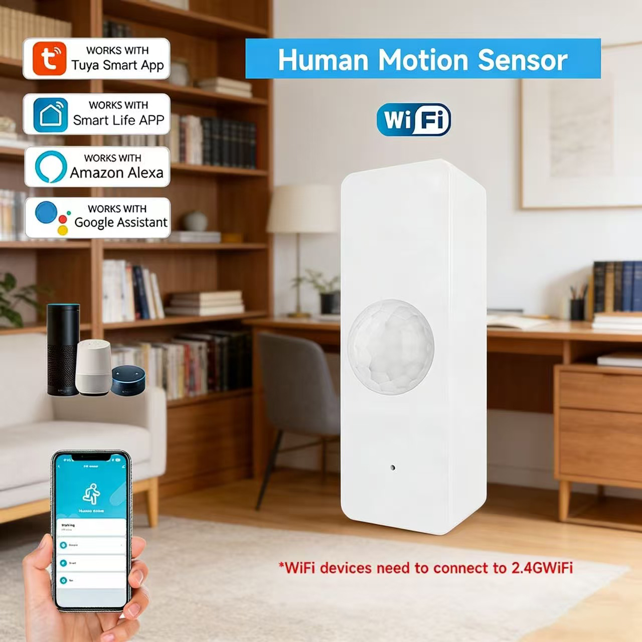 Home Security Gadgets - WiFi Smart PIR Motion Sensor Tuya