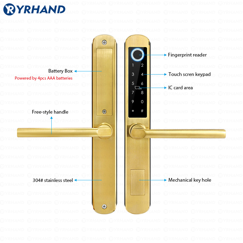 IP66 Gold Stainless steel Slid – обзор и цена Door Lock Smart Keypad