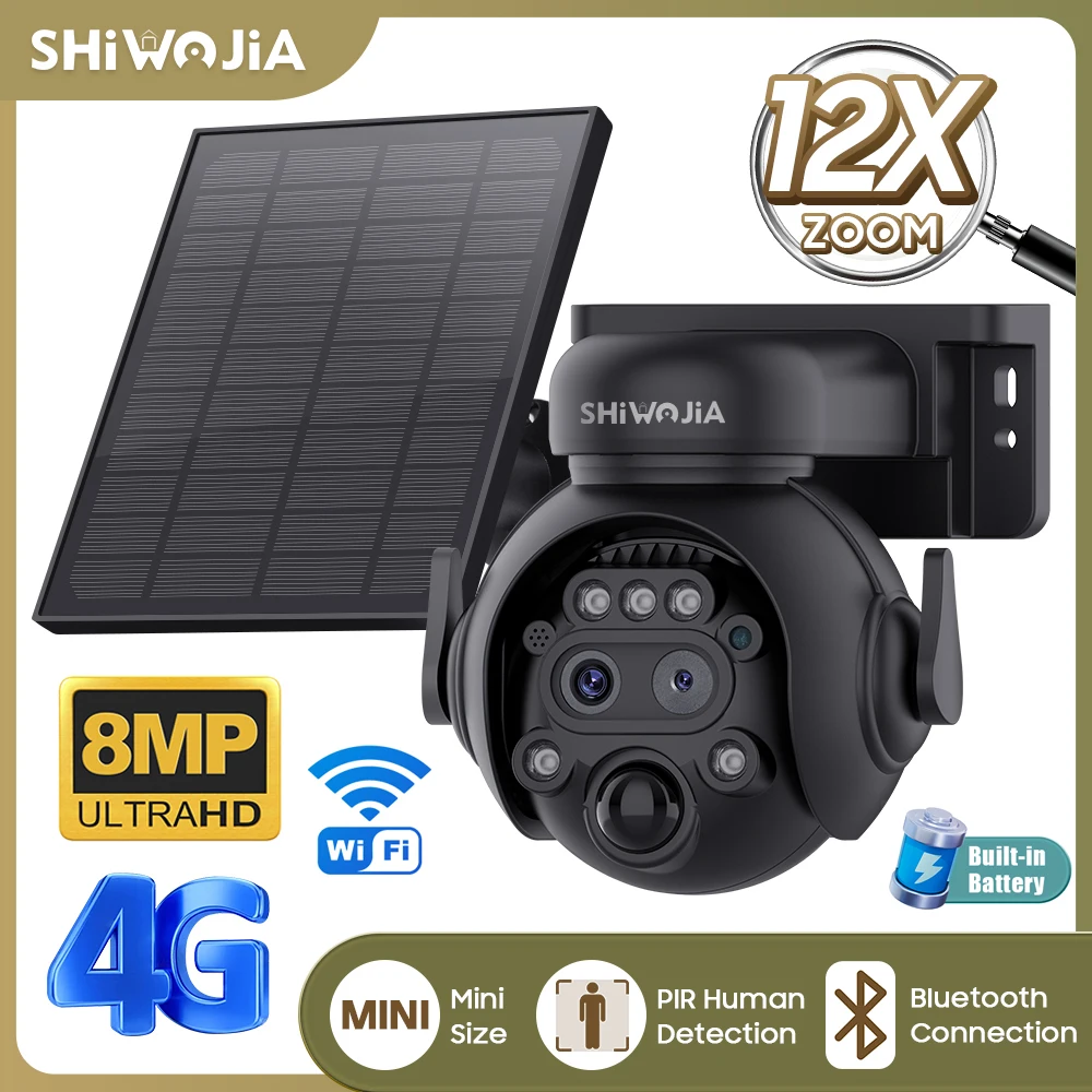 SHIWOJIA 12X Zoom 4G LTE Solar – обзор и цена Home Security Outdoor Camera System