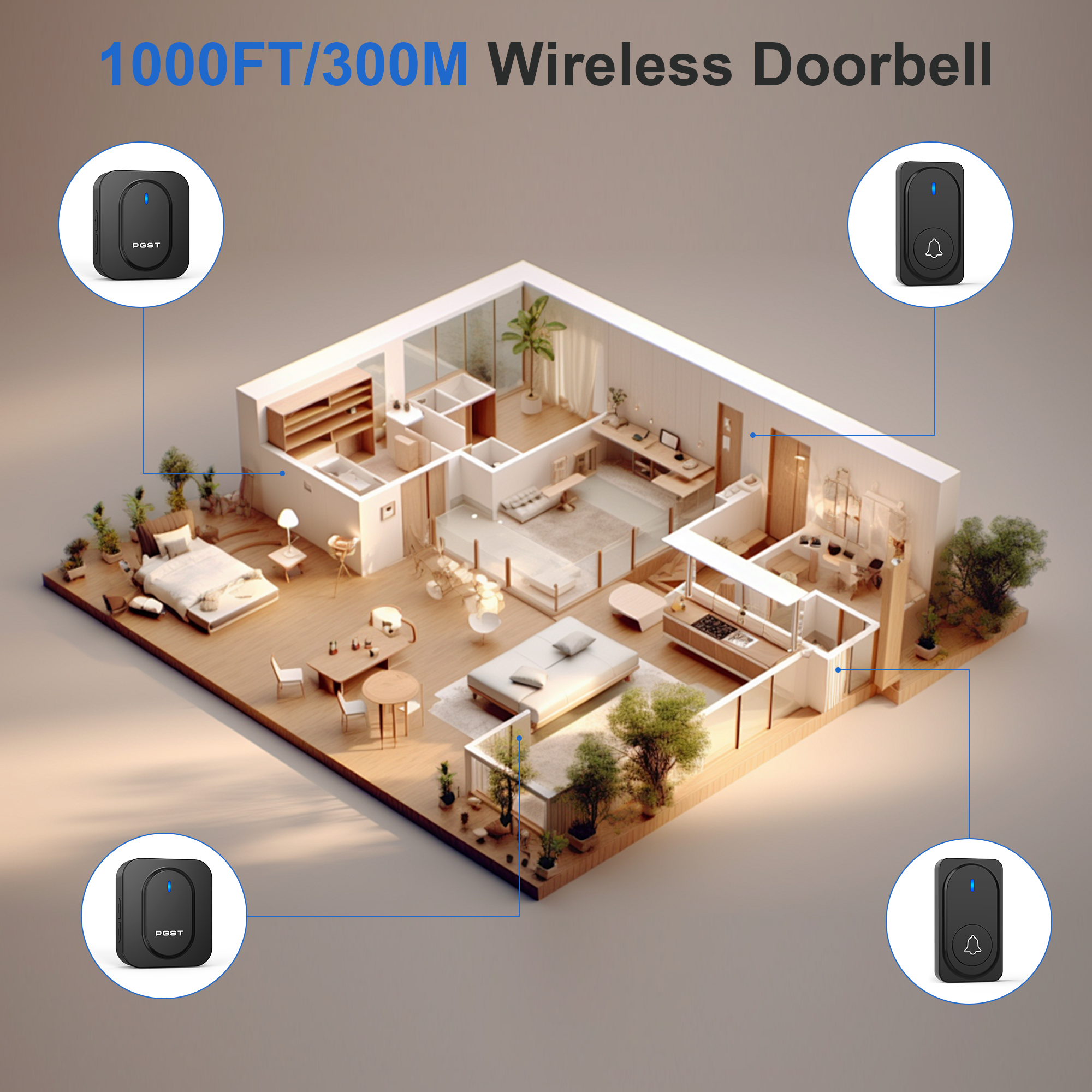 PGST Wireless Doorbell 36 Chim – обзор и цена Home Security Bell