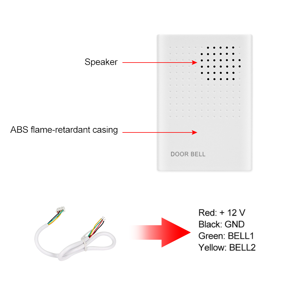 4 Wires Wired White Doorbell D – обзор и цена Home Security Ring System