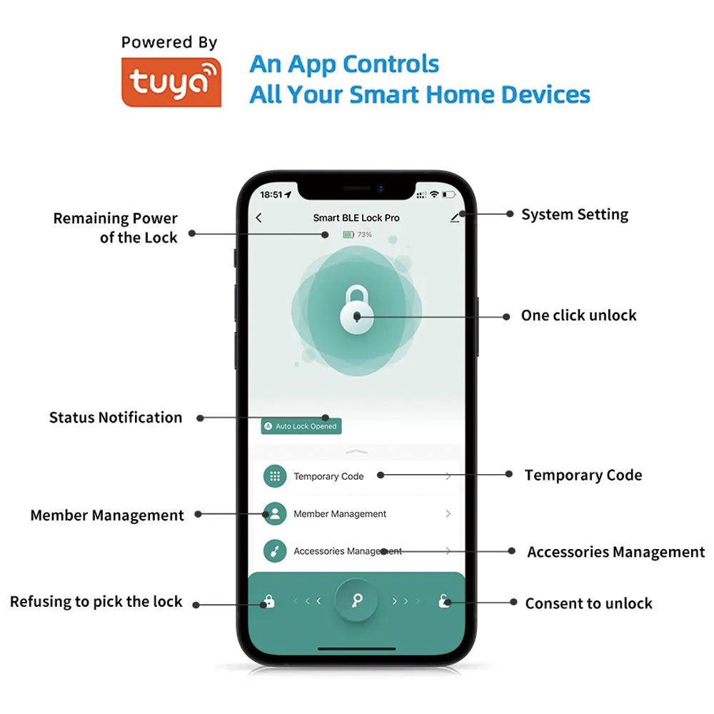 TYSH Tuya Smart Automatic Secu – обзор и цена Door Lock Smart Keypad