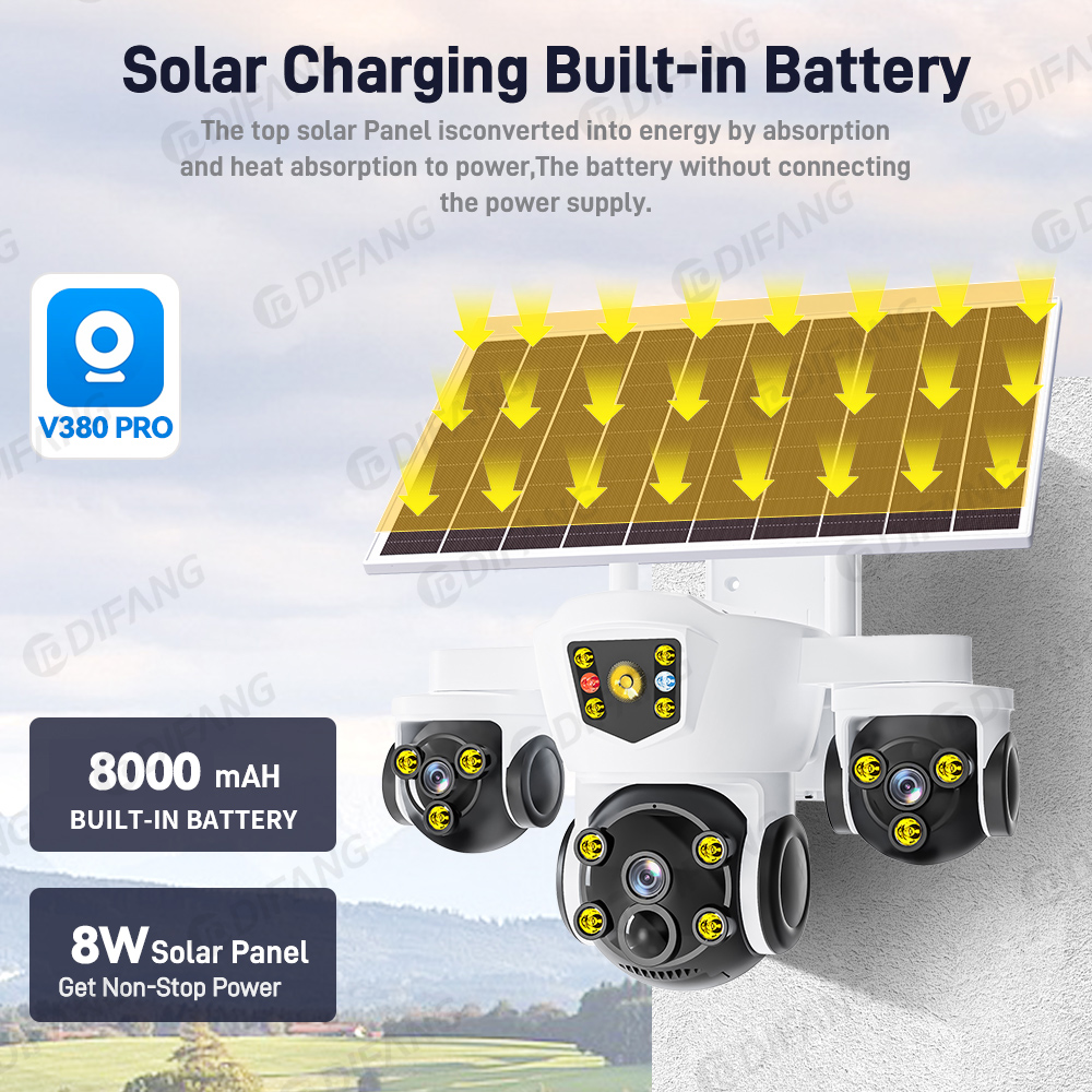 V380 20MP WIFI Solar Security  – обзор и цена Home Security Outdoor Camera System