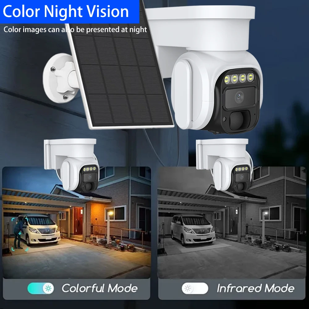 5MP Solar PTZ Camera PIR Detec – обзор и цена Home Security Outdoor Camera System
