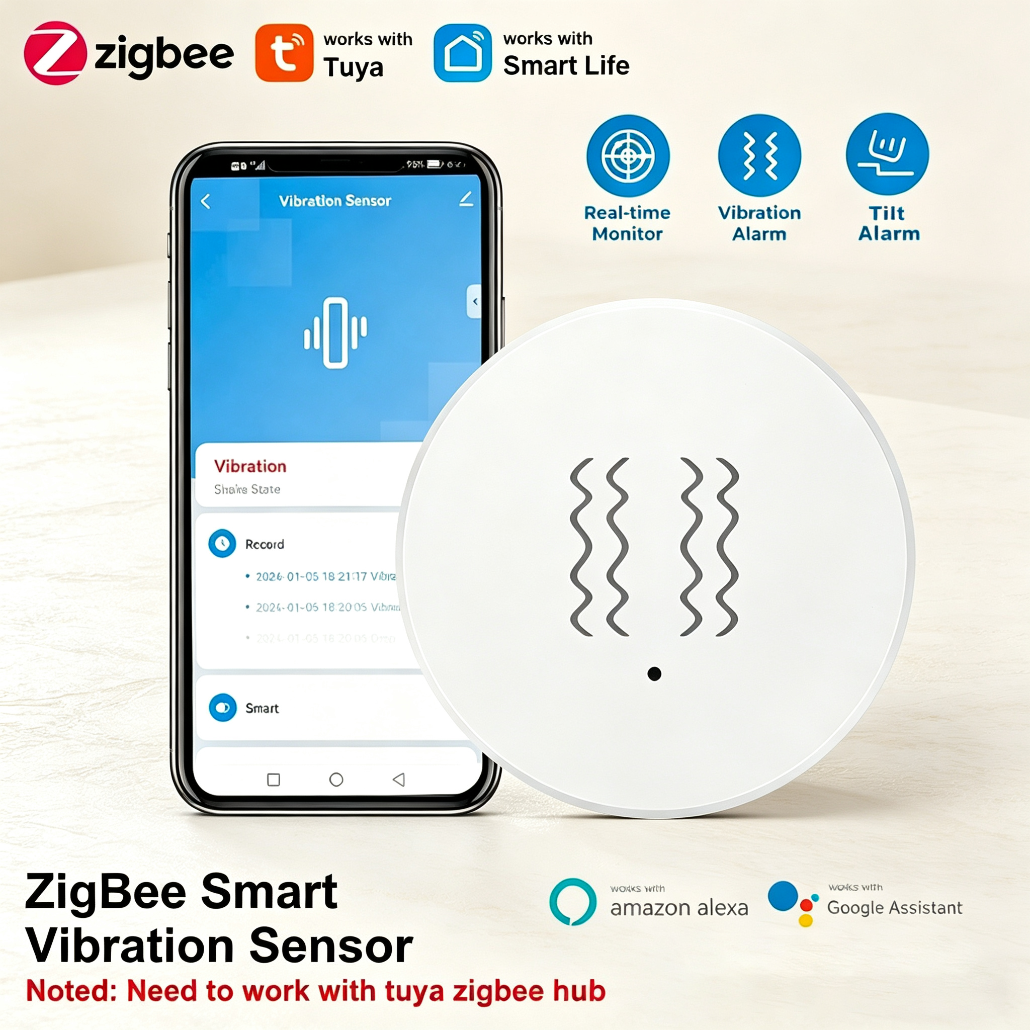 Tuya ZigBee Smart Vibration &  – обзор и цена Home Security Gadgets