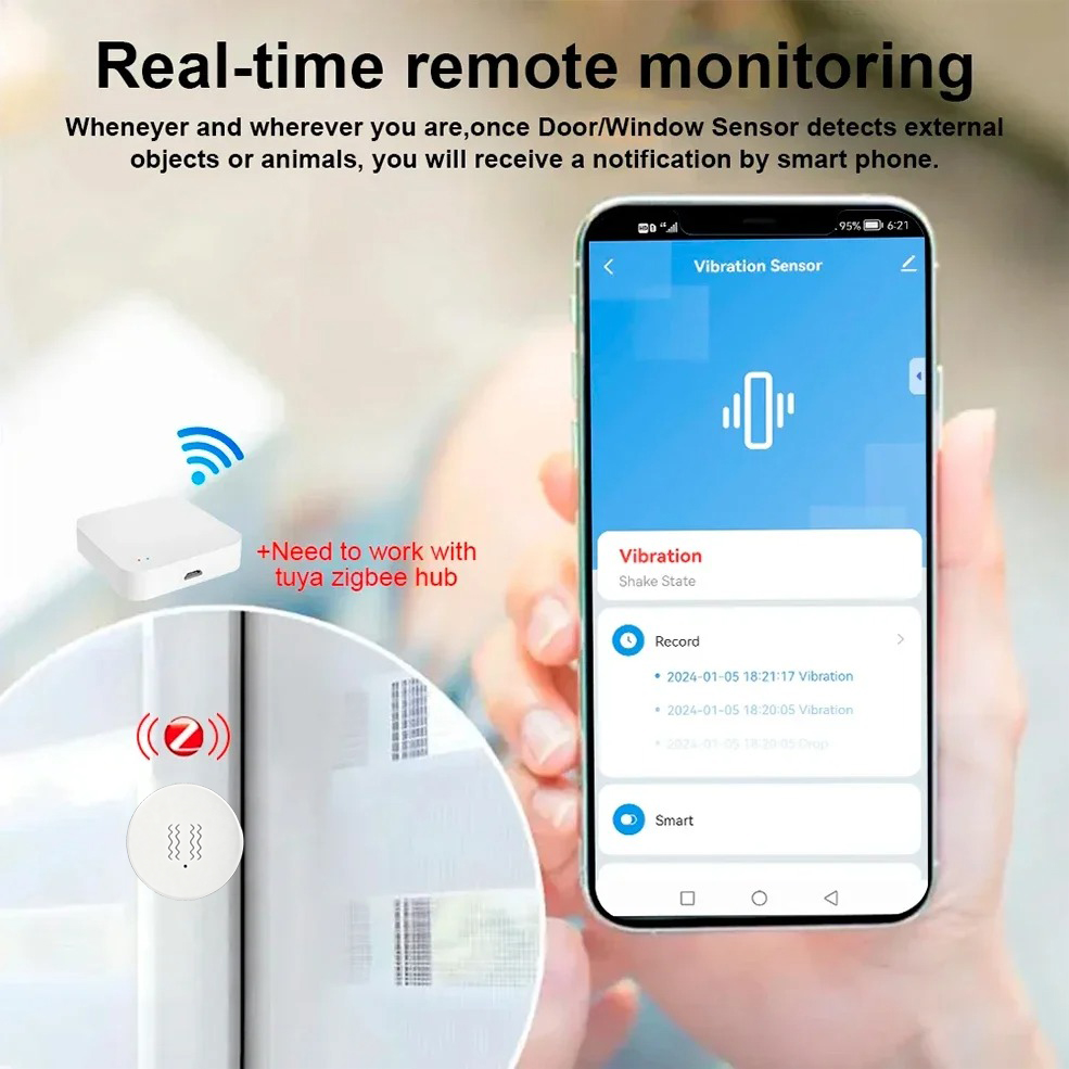 Tuya ZigBee Smart Vibration &  – обзор и цена Home Security Gadgets