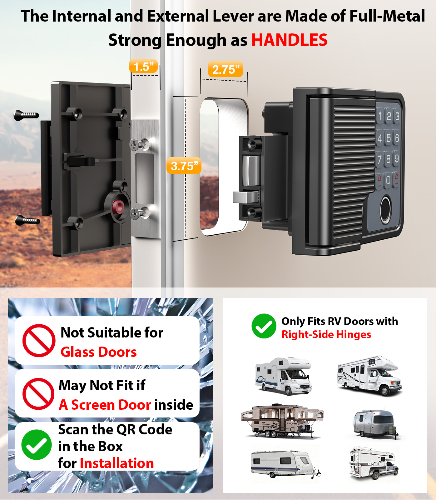 Smart RV Door Locks Keyless En – обзор и цена Door Lock Smart Keypad