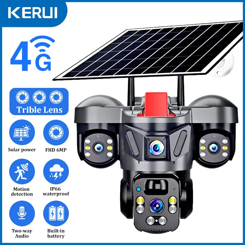 KERUI Outdoor PTZ 6MP 4G SIM W – обзор и цена Home Security Outdoor Camera System