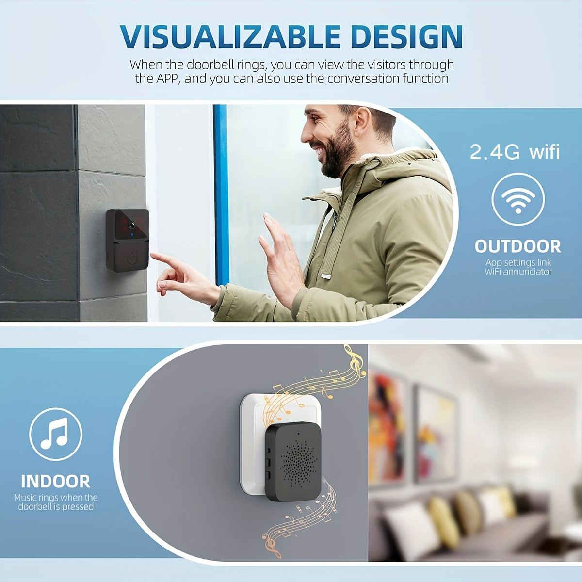 tuya Wireless smart video door – обзор и цена Home Security Bell